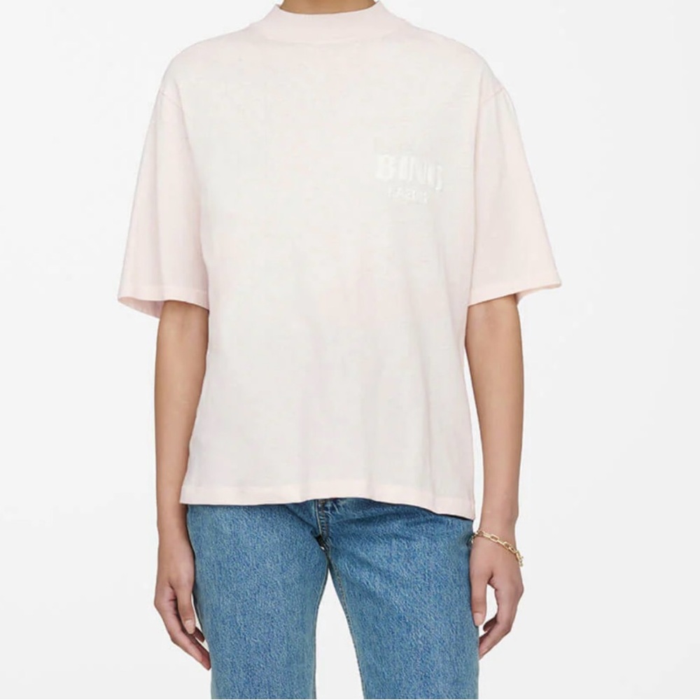 Anine Bing Light Pink Oversized Short Sleeve Tee